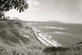 Miraflores Bay: the Pacific Ocean bordering the `Green Coast` - Lima, Peru Royalty Free Stock Photo